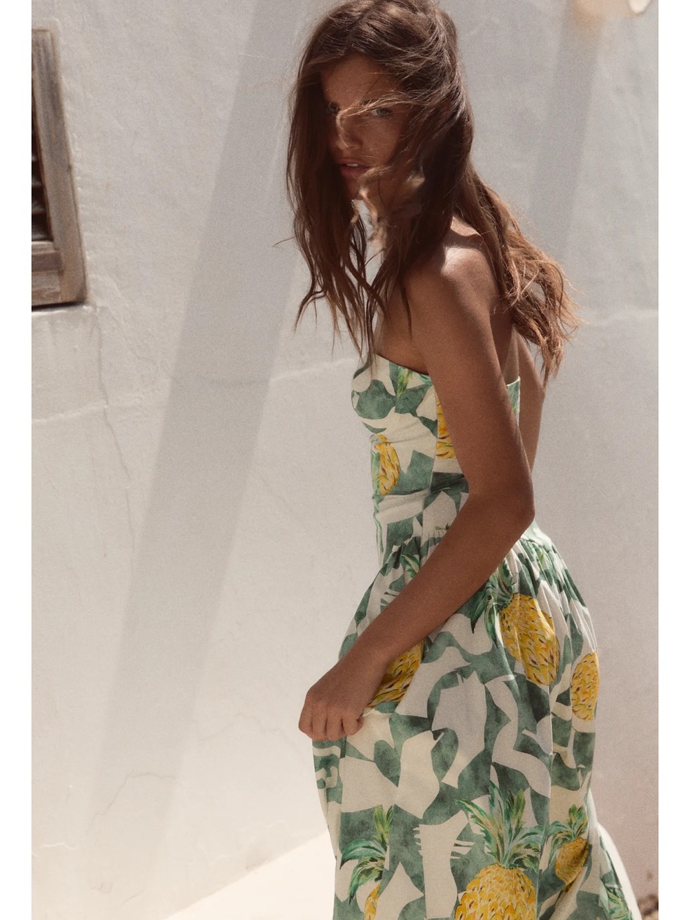 Zara FRUIT PRINT BUSTIER POPLIN DRESS - Picture 8 of 11